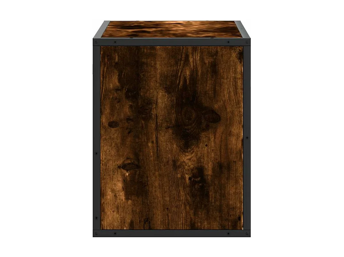 Meuble TV chêne fumé 60x31x39,5 bois d'ingénierie et métal