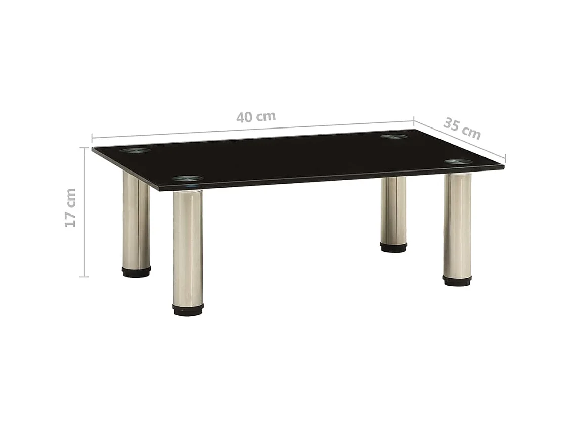 Meuble TV Noir 40x35x17 Verre trempé