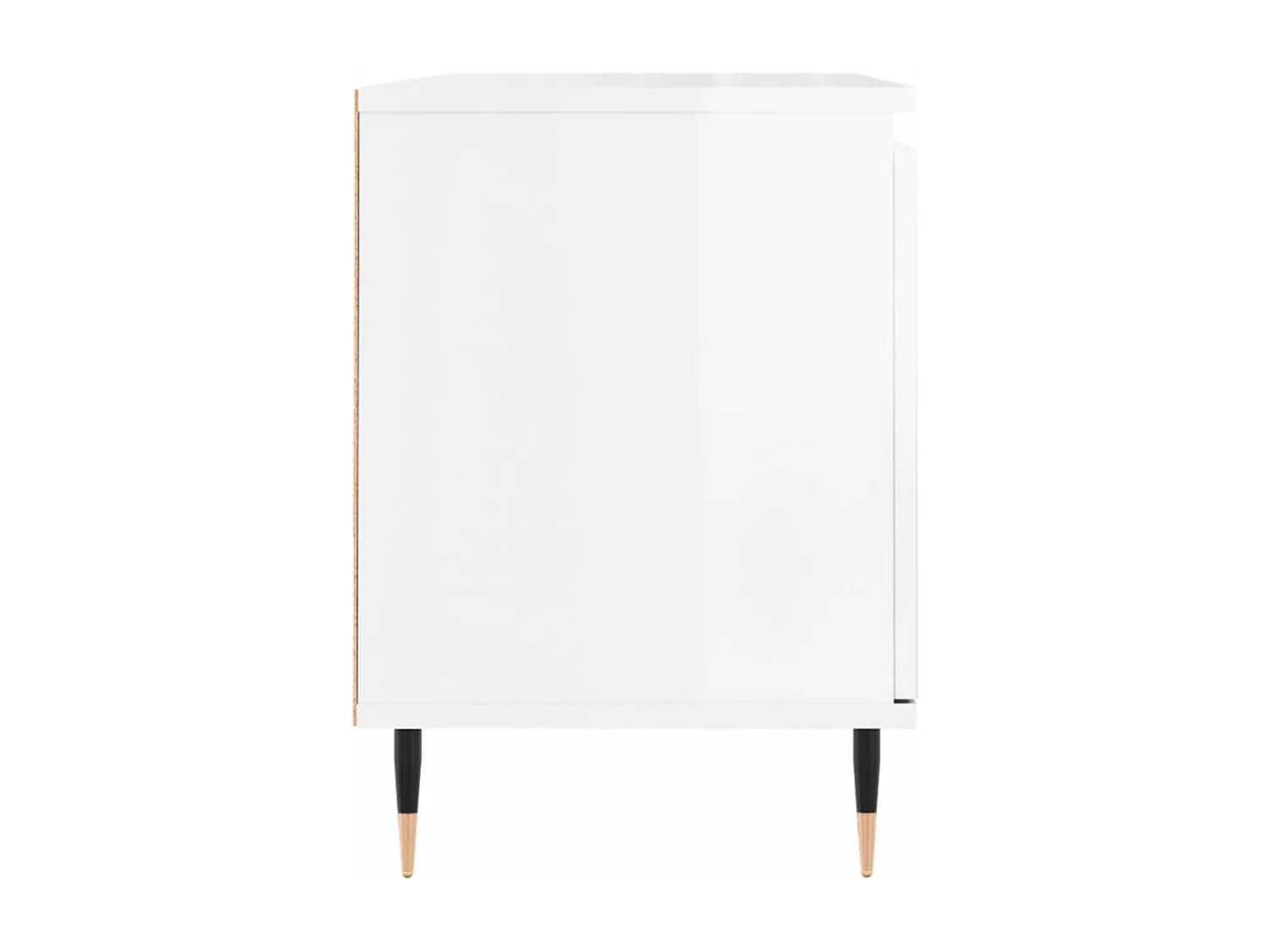 Meuble TV blanc brillant 104x35x50 bois d'ingénierie