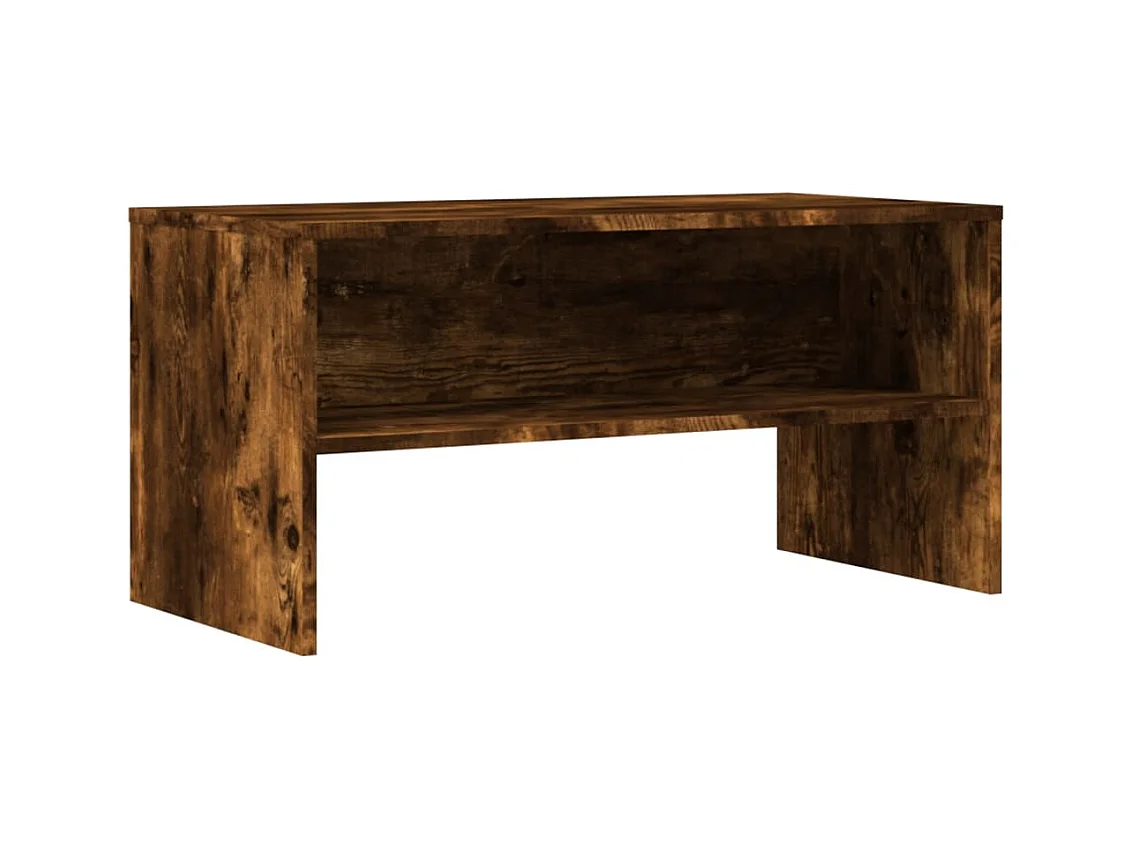 Meuble TV chêne fumé 80x40x40 bois d'ingénierie