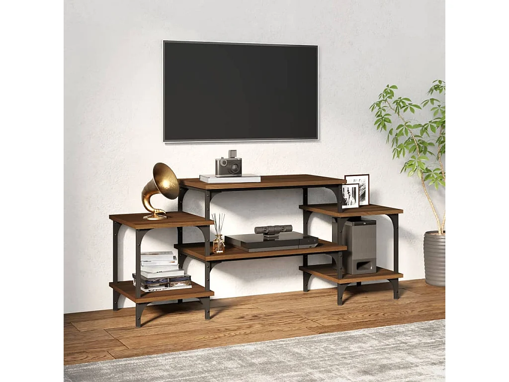 Meuble TV Chêne marron 117x35x52 Bois d'ingénierie