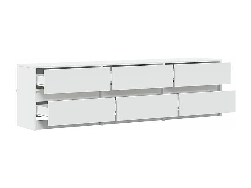Meuble TV avec LED blanc 180x34x50 bois d'ingénierie