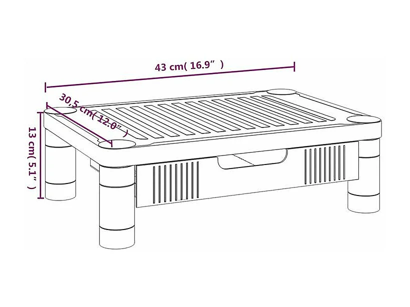 Support de moniteur Noir 43x30,5x13