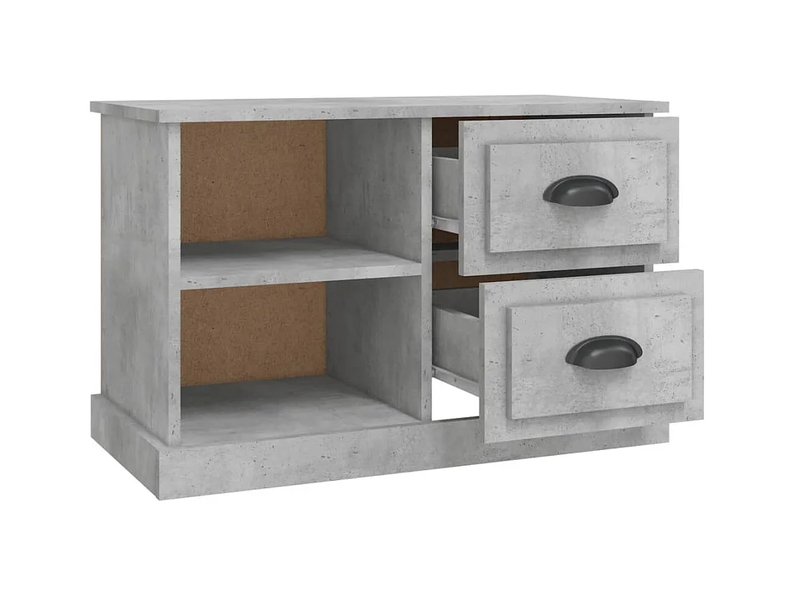 Meuble TV gris béton 73x35,5x47,5 bois d'ingénierie