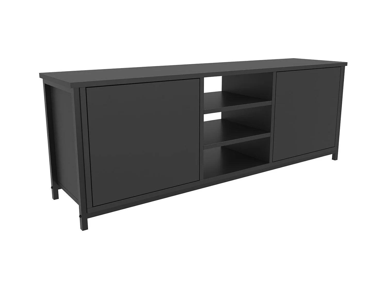Industriële tv-kast, zwart en antraciet, 140 x 35,3 x 50,8 cm | 100% melamine gecoate spaanplaat, 18 mm dik | Stijlvol en duurzaam voor moderne woonkamers