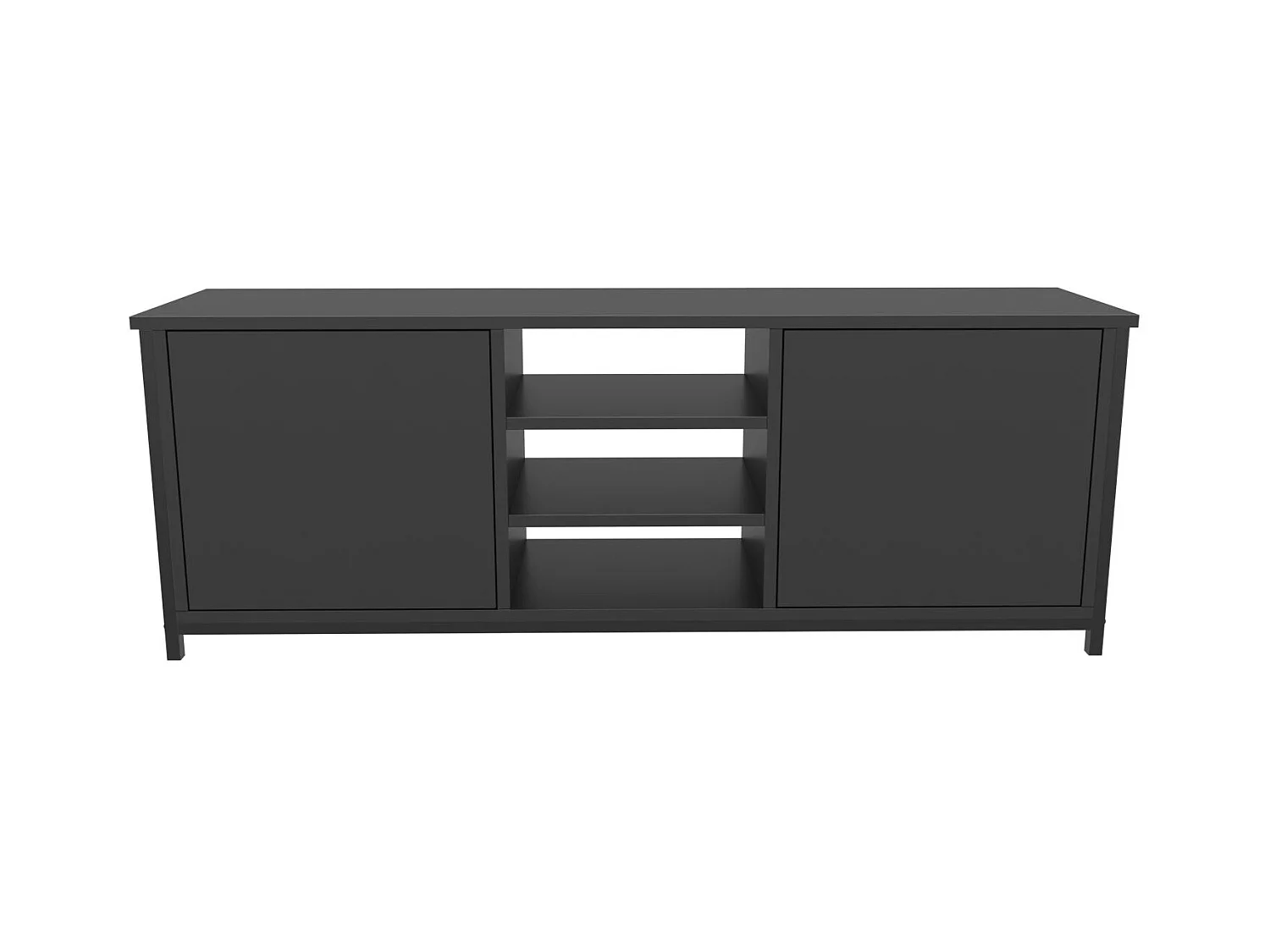 Industriële tv-kast, zwart en antraciet, 140 x 35,3 x 50,8 cm | 100% melamine gecoate spaanplaat, 18 mm dik | Stijlvol en duurzaam voor moderne woonkamers
