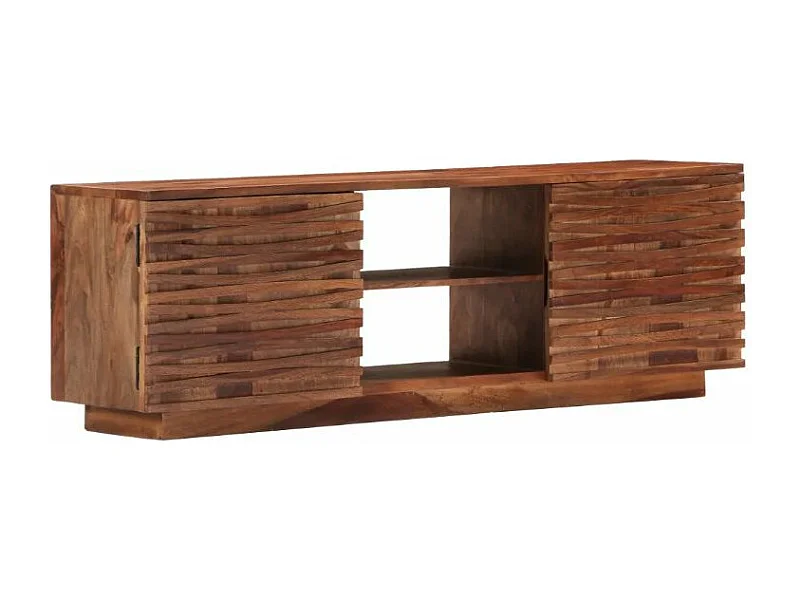 Meuble TV 2 portes sesham massif foncé Pitsee