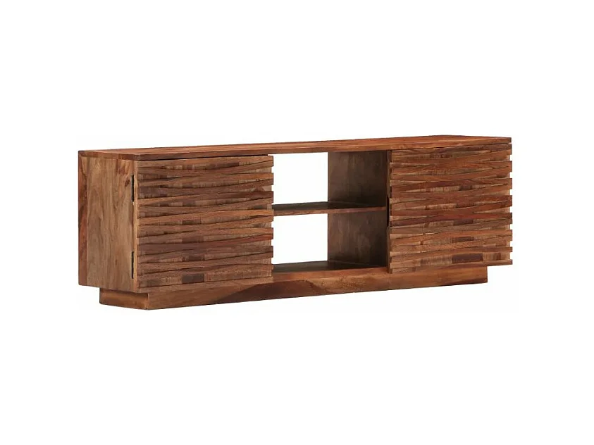 Meuble TV 2 portes sesham massif foncé Pitsee