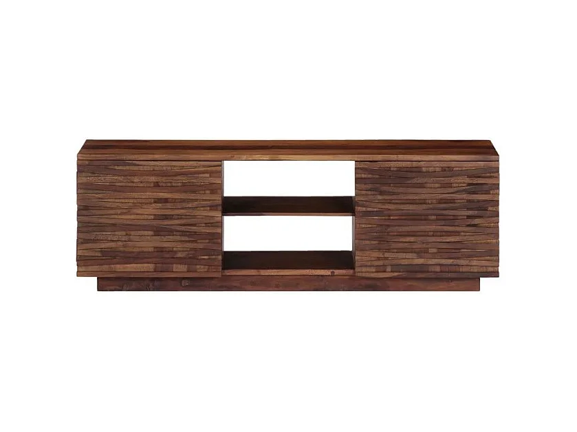 Meuble TV 2 portes sesham massif foncé Pitsee