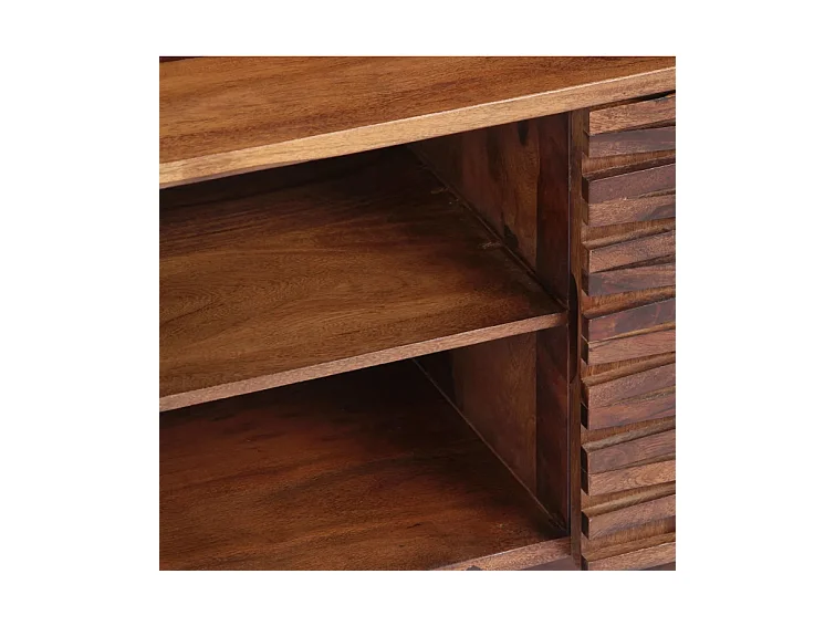 Meuble TV 2 portes sesham massif foncé Pitsee