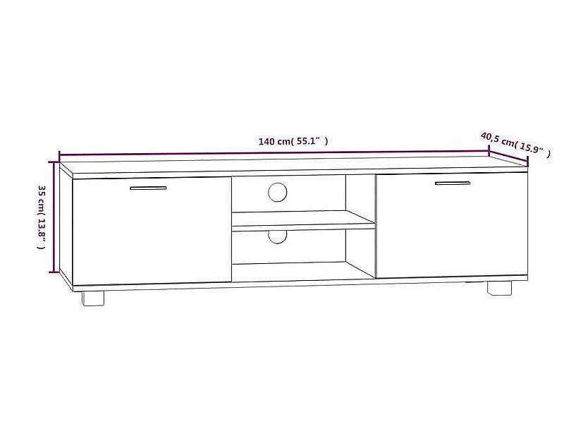 Meuble TV Chêne marron 140x40,5x35 Bois d'ingénierie