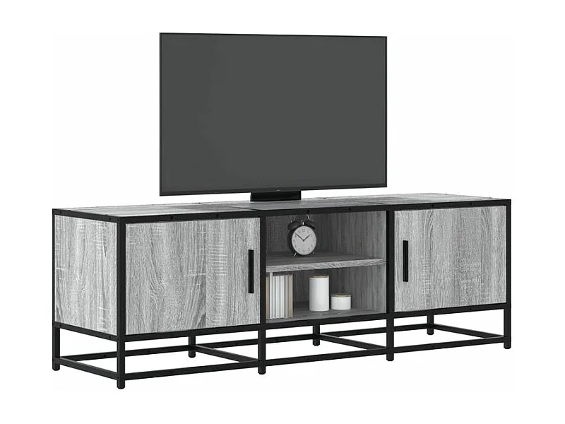 Meuble TV sonoma gris 120x35x41 bois d'ingénierie et métal