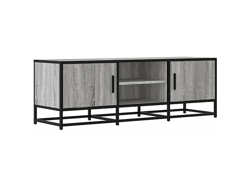 Meuble TV sonoma gris 120x35x41 bois d'ingénierie et métal