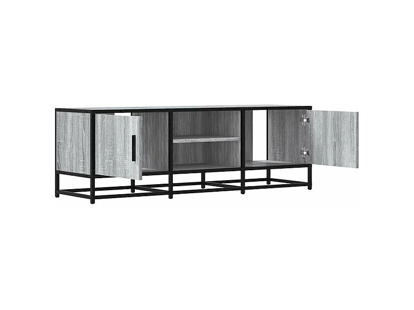 Meuble TV sonoma gris 120x35x41 bois d'ingénierie et métal