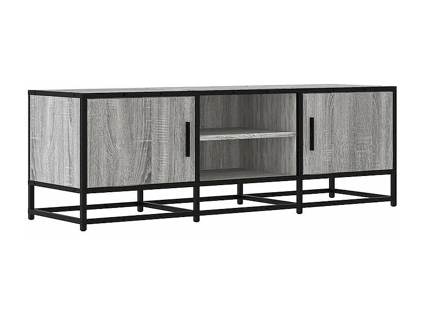 Meuble TV sonoma gris 120x35x41 bois d'ingénierie et métal