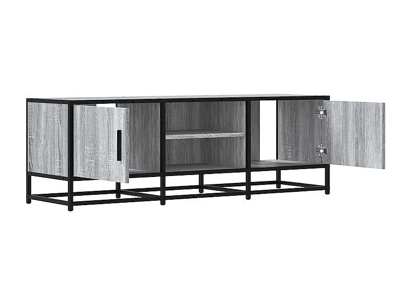 Meuble TV sonoma gris 120x35x41 bois d'ingénierie et métal