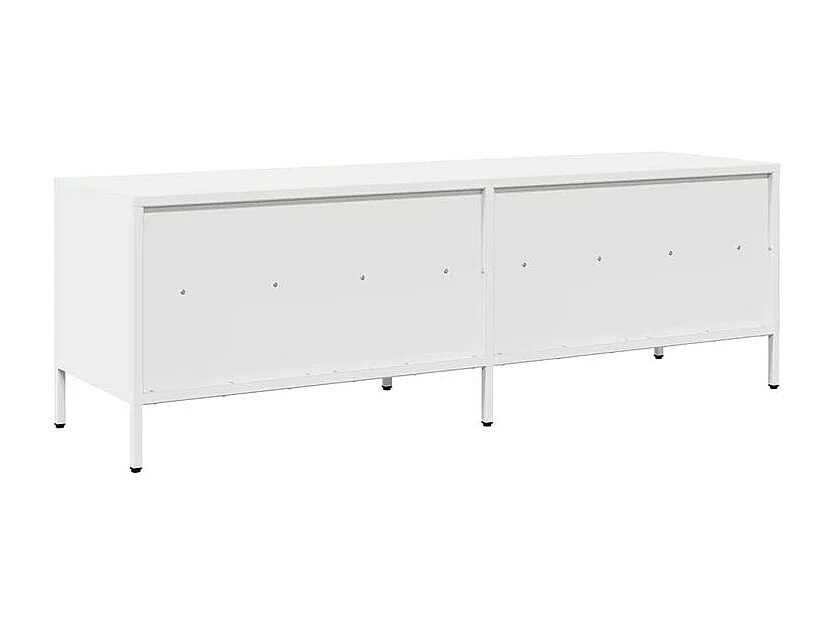 Meuble TV blanc 135x39x43,5 acier laminé à froid
