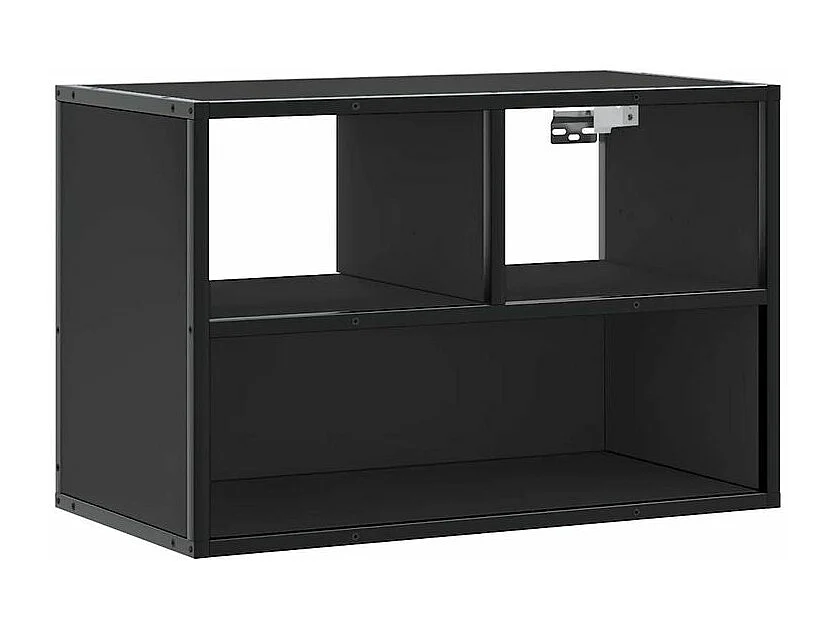 Meuble TV noir 60x31x39,5 bois d'ingénierie et métal