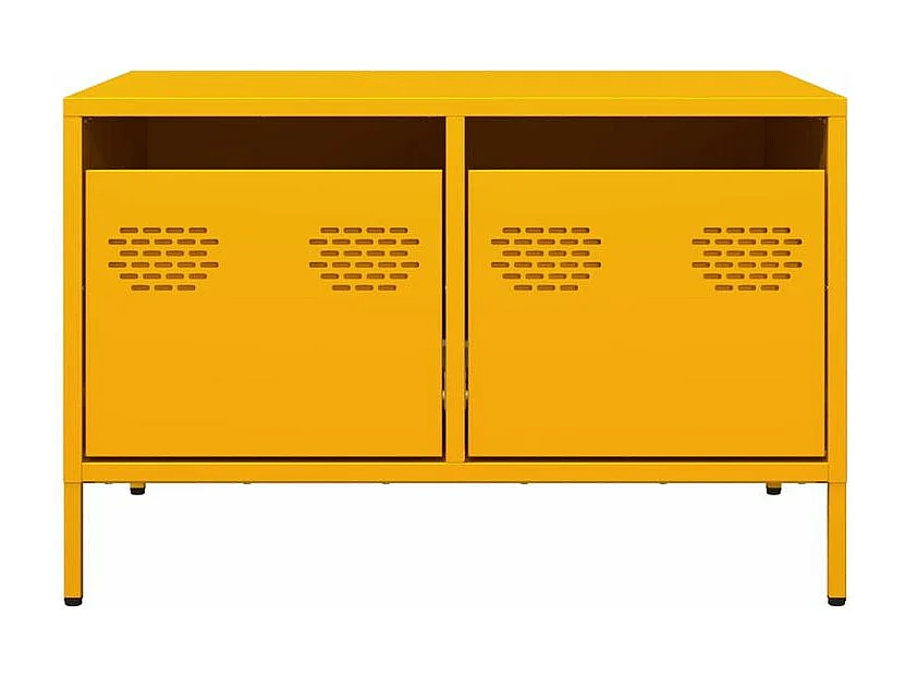 Meuble TV jaune moutarde 68x50x43,5 acier laminé à froid