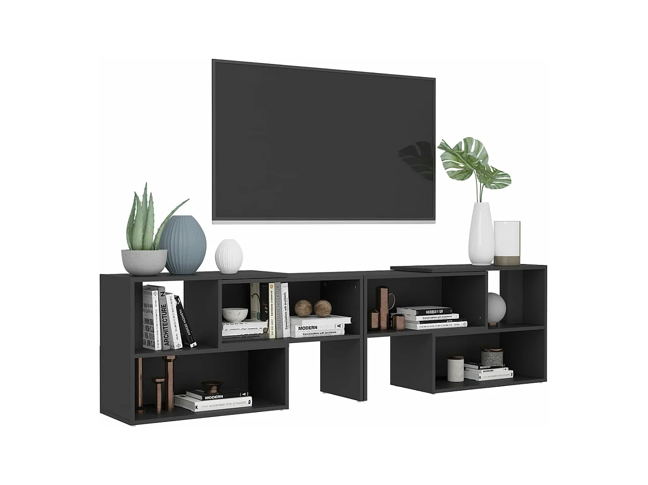 Meuble TV Gris 149x30x52