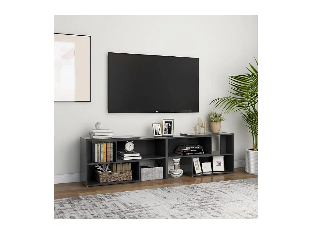 Meuble TV Gris 149x30x52