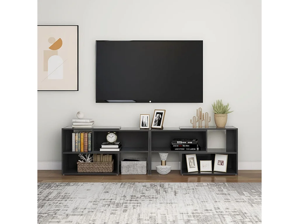 Meuble TV Gris 149x30x52