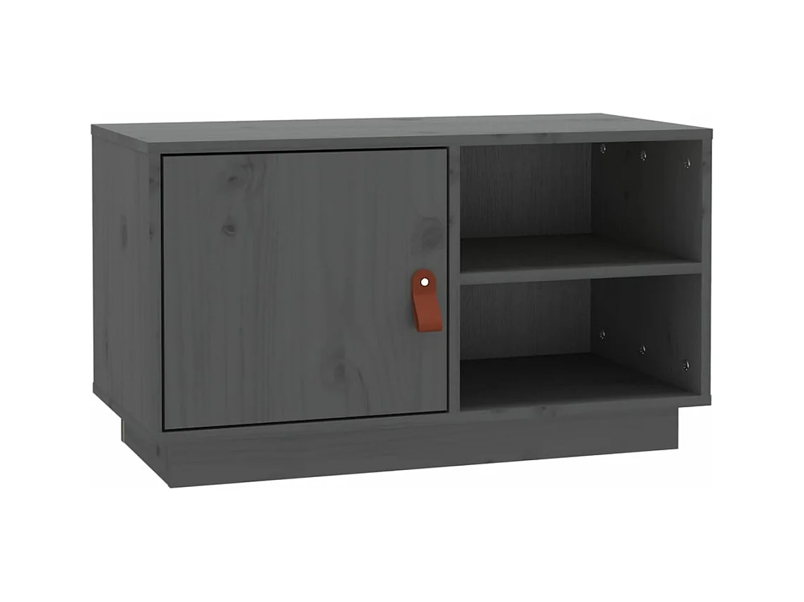Meuble TV Gris 70x34x40 Bois de pin massif
