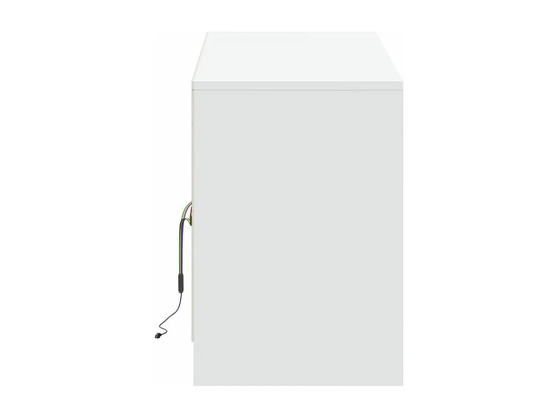 Meuble TV avec LED blanc 139,5x34x50 bois d'ingénierie