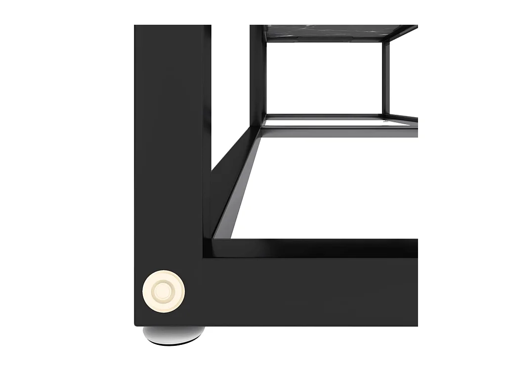 Meuble TV Marbre noir 140x40x40,5 Verre trempé