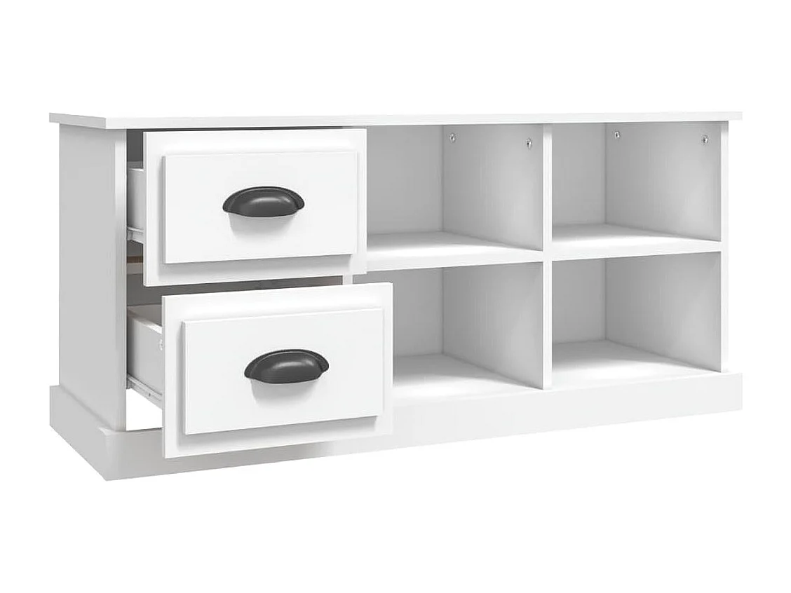 Meuble TV blanc 102x35,5x47,5 bois d'ingénierie