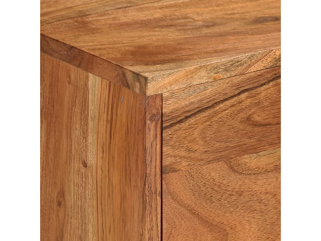 Meuble TV Marron miel et gris 110x30x50 Bois massif d'acacia