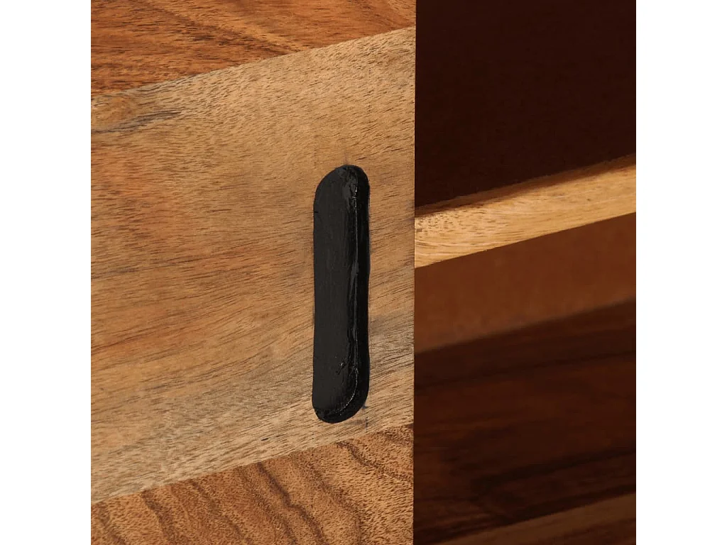 Meuble TV Marron miel et gris 110x30x50 Bois massif d'acacia