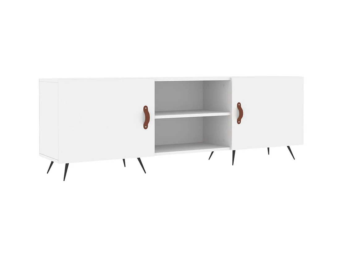 Meuble TV blanc 150x30x50 bois d'ingénierie