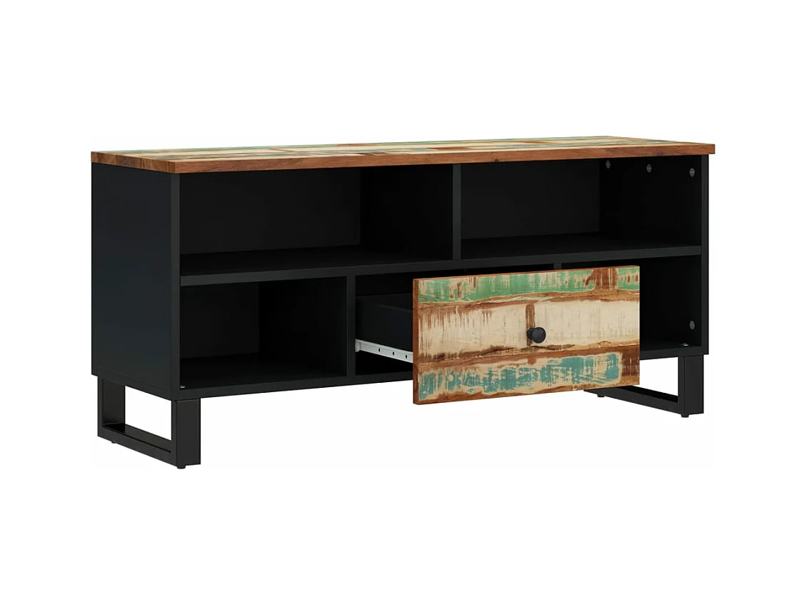 Meuble TV 100x33x46 bois de récupération et d'ingénierie