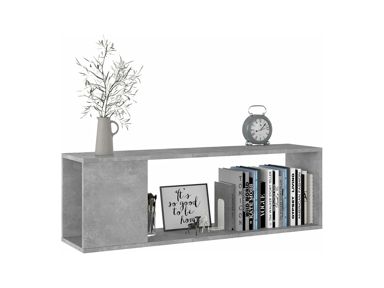 Meuble TV Gris béton 100x24x32