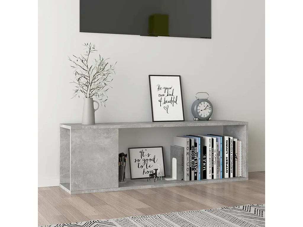 Meuble TV Gris béton 100x24x32