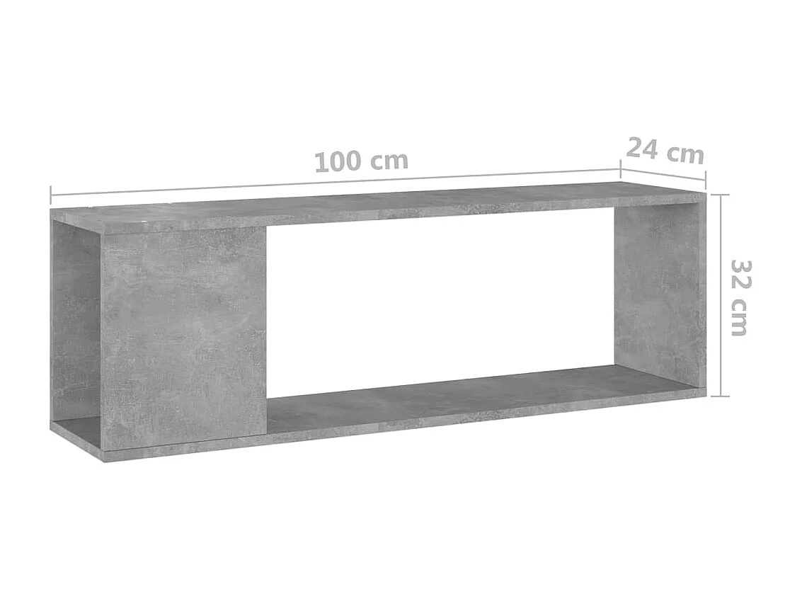 Meuble TV Gris béton 100x24x32