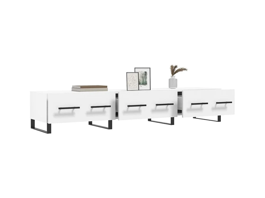 Meuble TV blanc 150x36x30 bois d'ingénierie