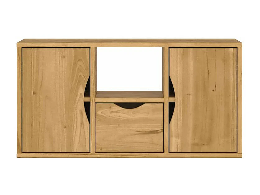 Meuble TV avec tiroir ODDA 79x24x40,5 bois massif pin