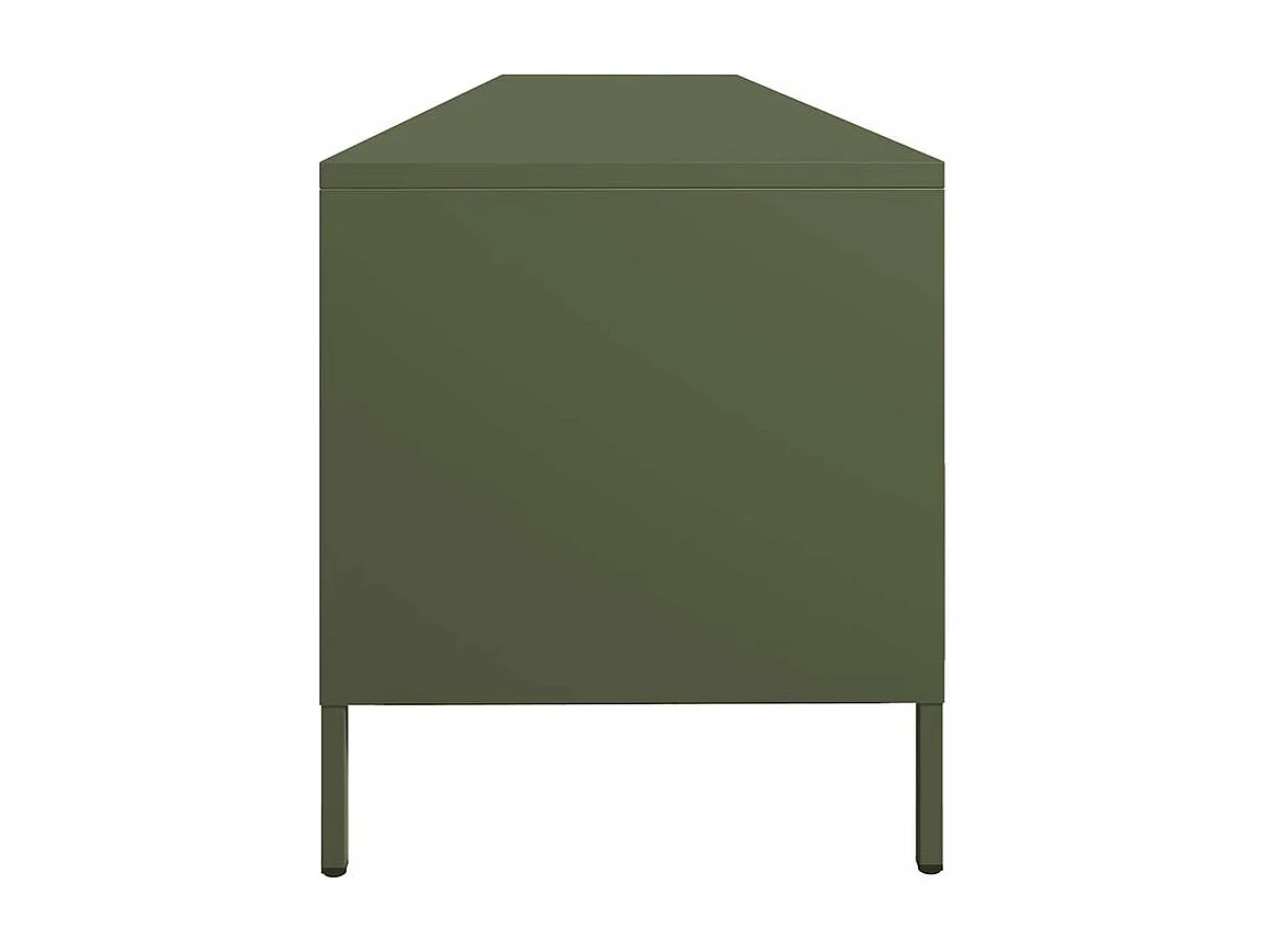 Meuble TV vert olive 202x39x43,5 acier laminé à froid