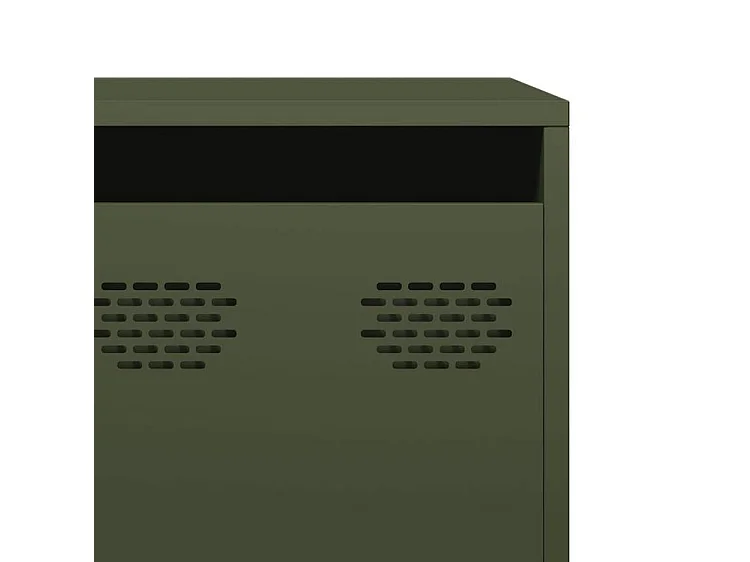 Meuble TV vert olive 202x39x43,5 acier laminé à froid