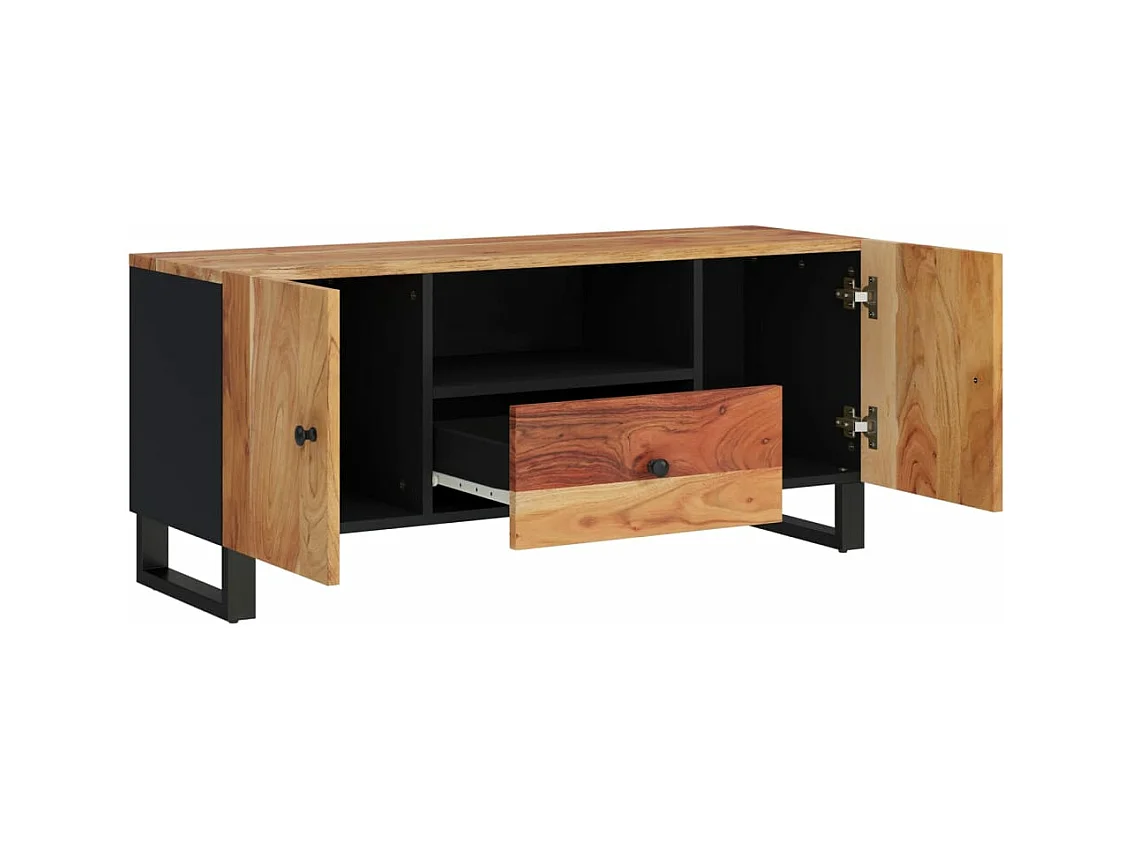 Meuble TV 105x33,5x46 bois d'acacia solide et d'ingénierie