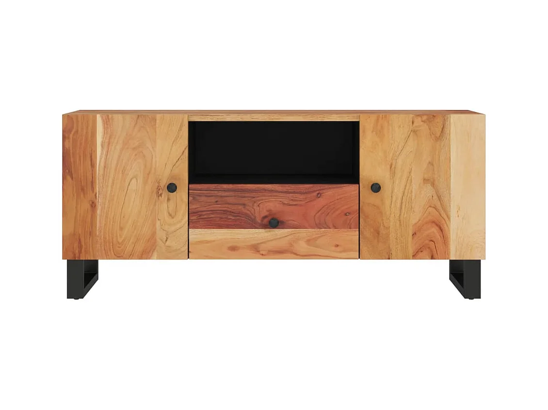 Meuble TV 105x33,5x46 bois d'acacia solide et d'ingénierie