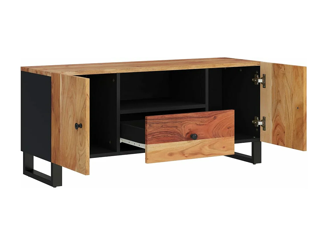 Meuble TV 105x33,5x46 bois d'acacia solide et d'ingénierie