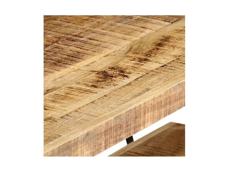 Meuble TV manguier massif clair et métal noir Louane