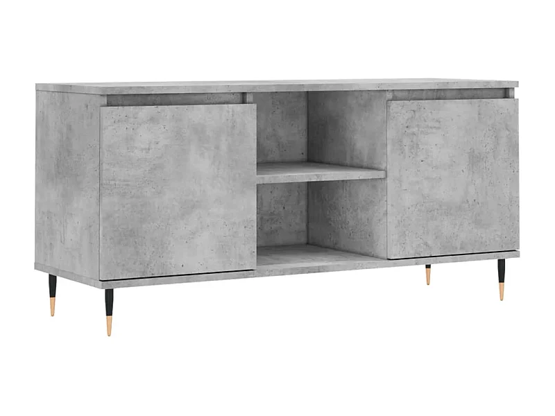Meuble TV gris béton 104x35x50 bois d'ingénierie
