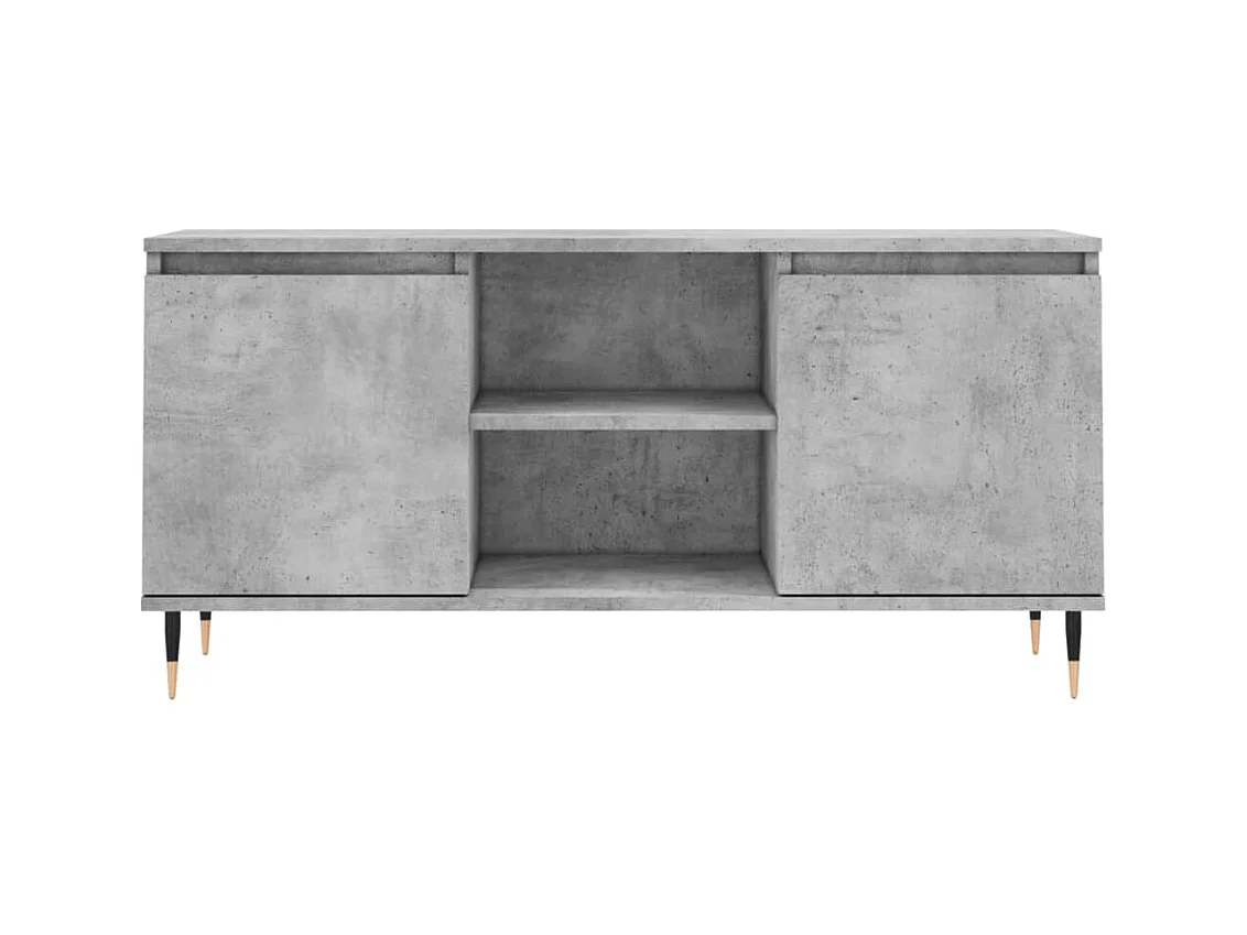 Meuble TV gris béton 104x35x50 bois d'ingénierie