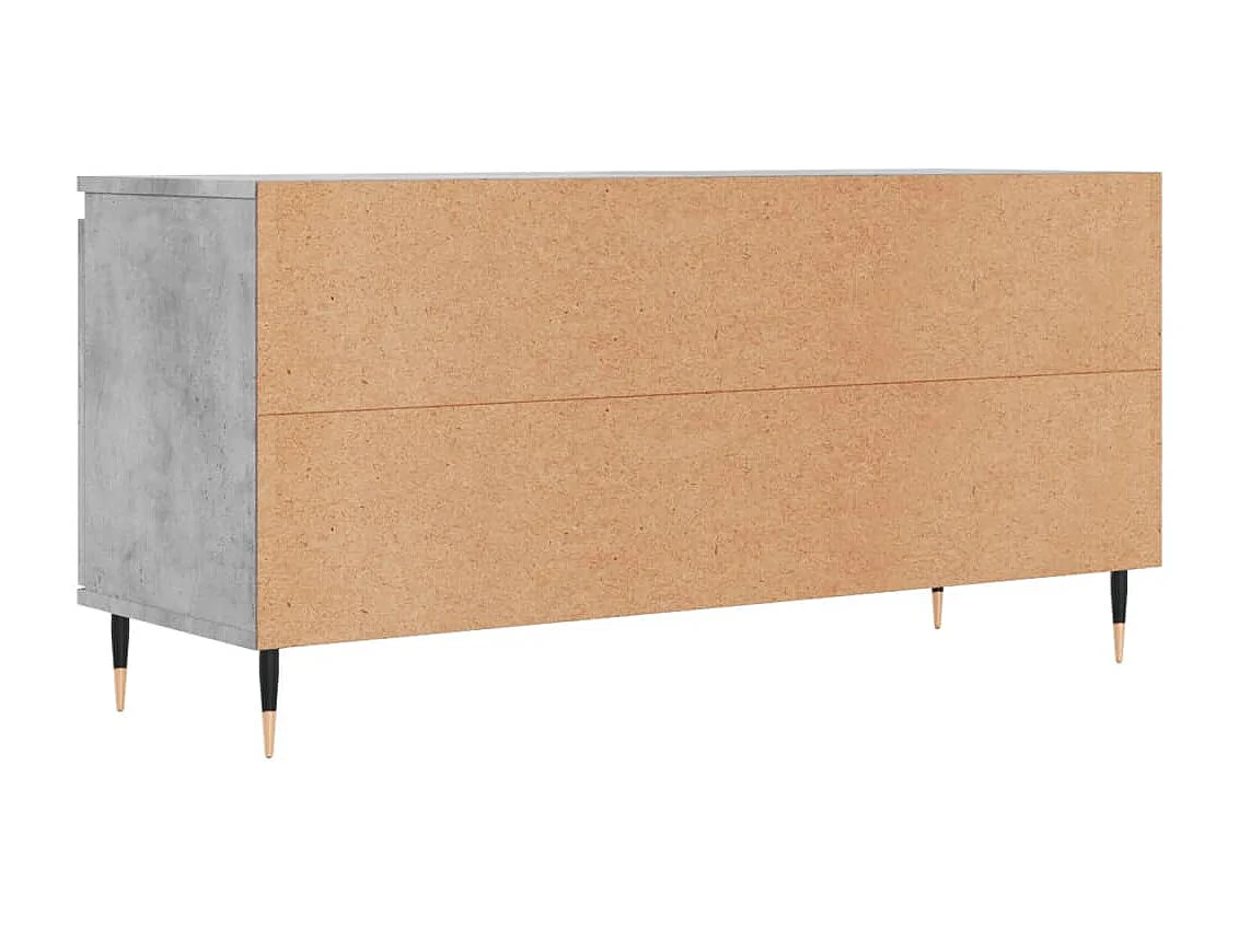 Meuble TV gris béton 104x35x50 bois d'ingénierie