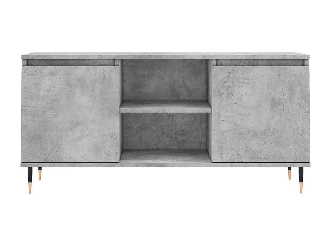 Meuble TV gris béton 104x35x50 bois d'ingénierie