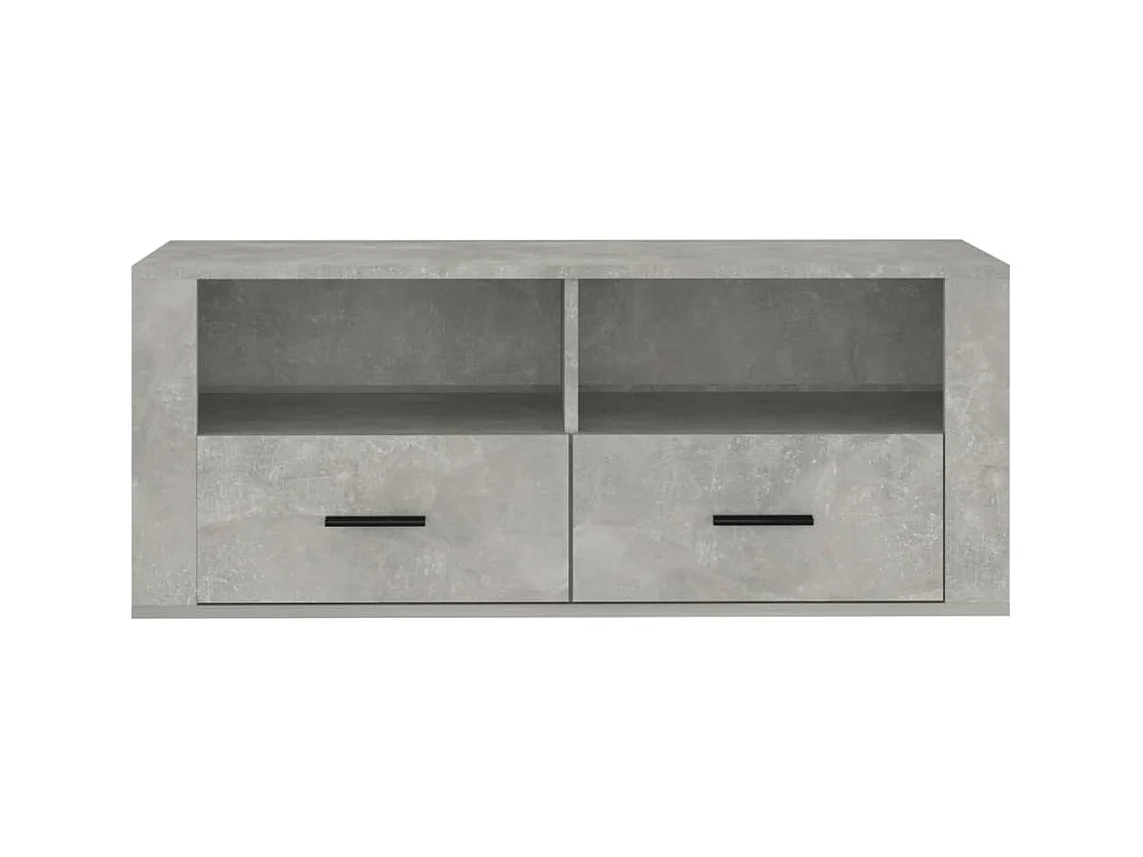 Meuble TV Gris béton 100x35x40 Bois d'ingénierie